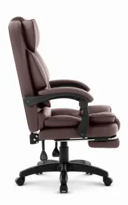 ErgonomickákancelárskastoličkaHC-1031zekokožespodnožkou-hnedá