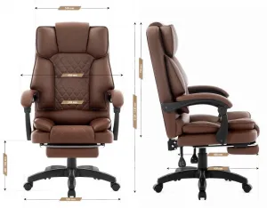 ErgonomickákancelárskastoličkaHC-1031zekokožespodnožkou-hnedá