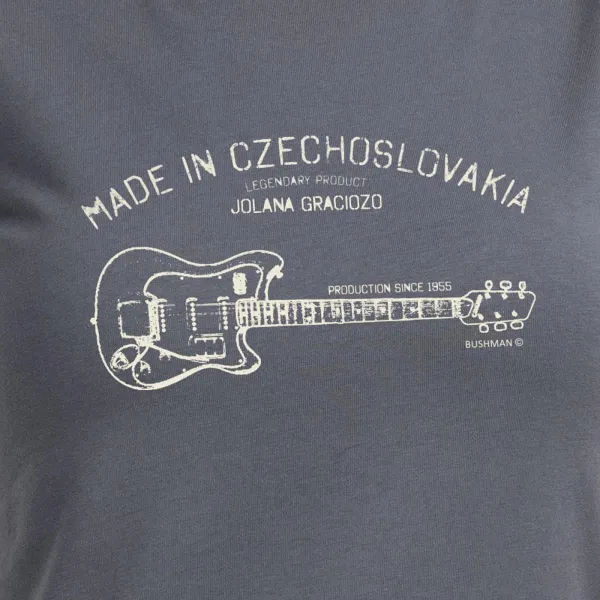 Bushman Dámske tričko s hudobnou potlačou Guitarra, tmavošedé M