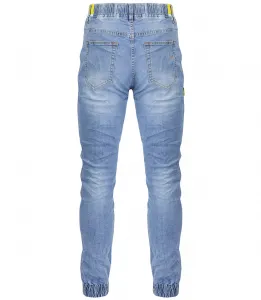 Pánske modré denim joggery s viazaním