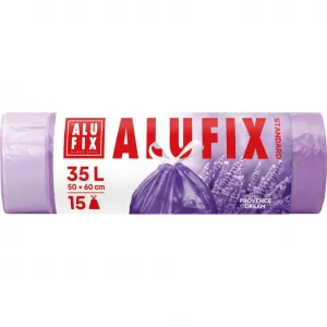 Alufix Vrecia na odpad zaväzovacie s vôňou levandule 35l/15ks, 50x60cm, fialové, HDPE