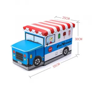 Modro-biely kôš na hračky Zmrzlinárske auto
