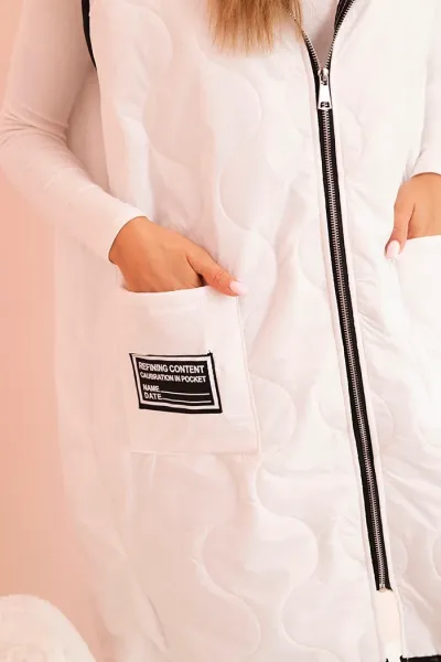Legínovo Dámska prešívaná vesta Plus Size s kapucňou na zips fango Farba: Čierna, Veľkosť: UNI