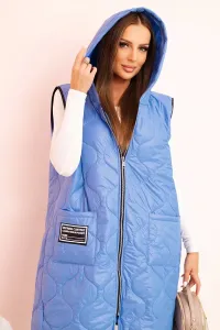 Legínovo Dámska prešívaná vesta Plus Size s kapucňou na zips fango Farba: Čierna, Veľkosť: UNI