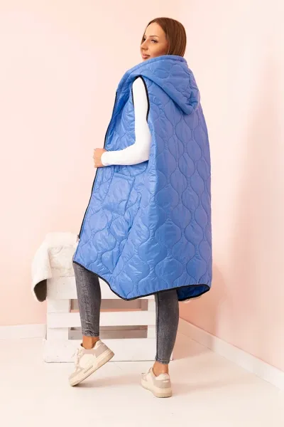 Legínovo Dámska prešívaná vesta Plus Size s kapucňou na zips fango Farba: Čierna, Veľkosť: UNI