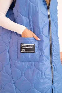 Legínovo Dámska prešívaná vesta Plus Size s kapucňou na zips fango Farba: Čierna, Veľkosť: UNI