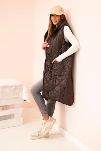 Legínovo Dámska prešívaná vesta Plus Size s kapucňou na zips fango Farba: Čierna, Veľkosť: UNI