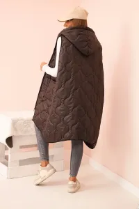 Legínovo Dámska prešívaná vesta Plus Size s kapucňou na zips fango Farba: Čierna, Veľkosť: UNI