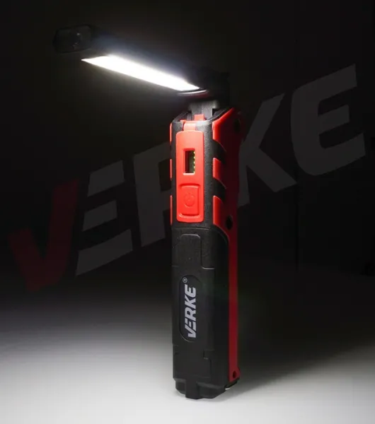 VERKE COB LED Dielenská lampa 360 lm + 140 lm, 2000 mAh