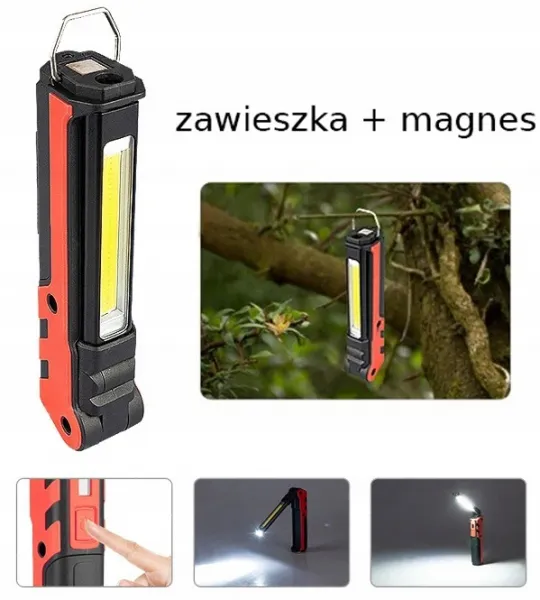 VERKE COB LED Dielenská lampa 360 lm + 140 lm, 2000 mAh