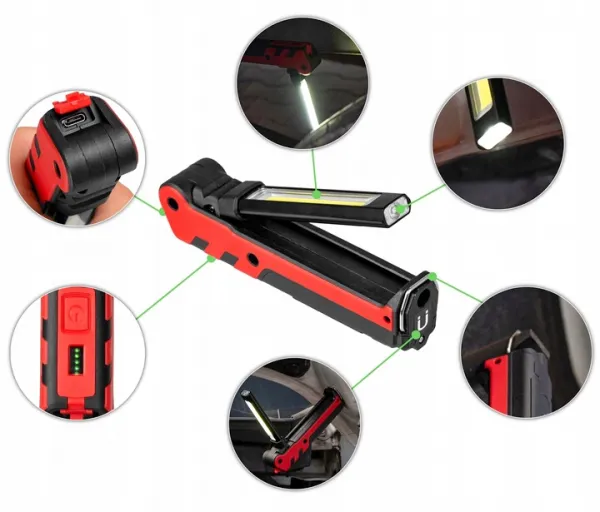 VERKE COB LED Dielenská lampa 360 lm + 140 lm, 2000 mAh