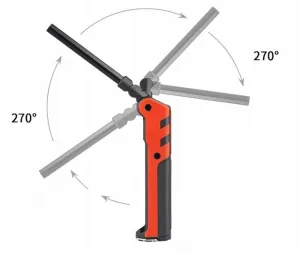 VERKE COB LED Dielenská lampa 360 lm + 140 lm, 2000 mAh