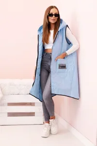 Legínovo Dámska prešívaná vesta Plus Size s kapucňou na zips fango Farba: Čierna, Veľkosť: UNI