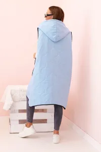 Legínovo Dámska prešívaná vesta Plus Size s kapucňou na zips fango Farba: Čierna, Veľkosť: UNI