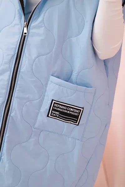 Legínovo Dámska prešívaná vesta Plus Size s kapucňou na zips fango Farba: Čierna, Veľkosť: UNI