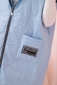 Legínovo Dámska prešívaná vesta Plus Size s kapucňou na zips fango Farba: Čierna, Veľkosť: UNI