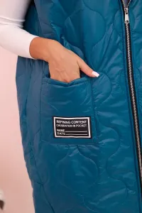 Legínovo Dámska prešívaná vesta Plus Size s kapucňou na zips fango Farba: Čierna, Veľkosť: UNI