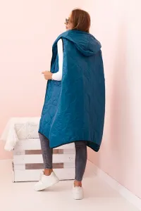 Legínovo Dámska prešívaná vesta Plus Size s kapucňou na zips fango Farba: Čierna, Veľkosť: UNI