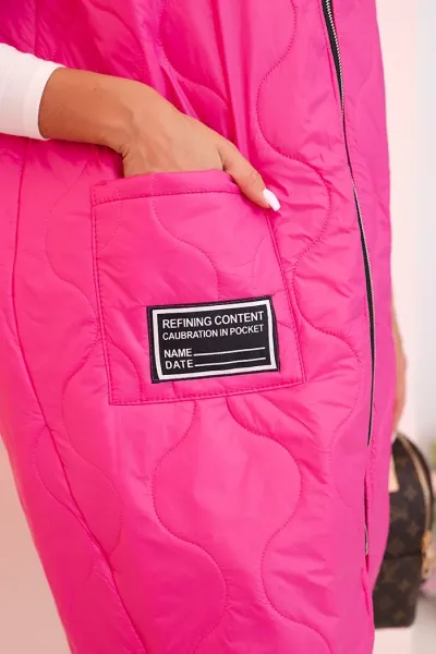 Legínovo Dámska prešívaná vesta Plus Size s kapucňou na zips fango Farba: Čierna, Veľkosť: UNI
