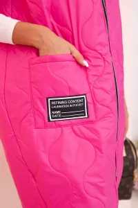 Legínovo Dámska prešívaná vesta Plus Size s kapucňou na zips fango Farba: Čierna, Veľkosť: UNI