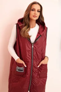 Legínovo Dámska prešívaná vesta Plus Size s kapucňou na zips fango Farba: Čierna, Veľkosť: UNI