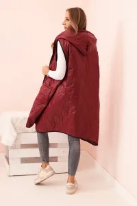 Legínovo Dámska prešívaná vesta Plus Size s kapucňou na zips fango Farba: Čierna, Veľkosť: UNI