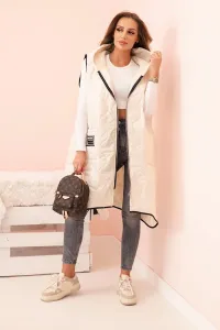 Legínovo Dámska prešívaná vesta Plus Size s kapucňou na zips fango Farba: Čierna, Veľkosť: UNI