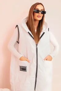 Legínovo Dámska prešívaná vesta Plus Size s kapucňou na zips fango Farba: Čierna, Veľkosť: UNI