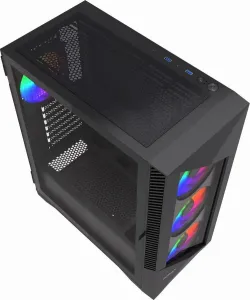 GEMBIRD Fornax 900/Midi Tower/Transpar./Černá