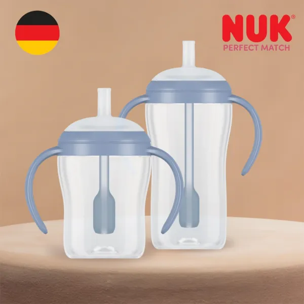 Kojenecká fľaša NUK Perfect Match na učenie so slamkou PENGUIN 260 ml