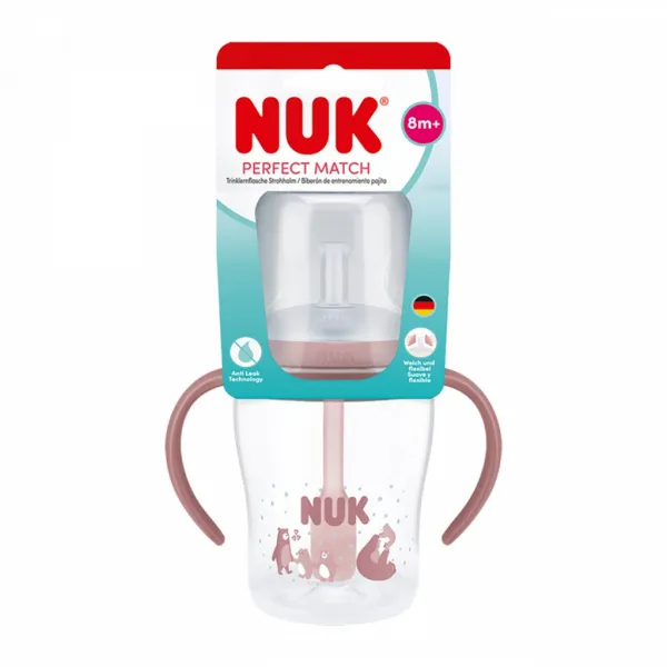 Kojenecká fľaša NUK Perfect Match na učenie so slamkou BEAR150 ml