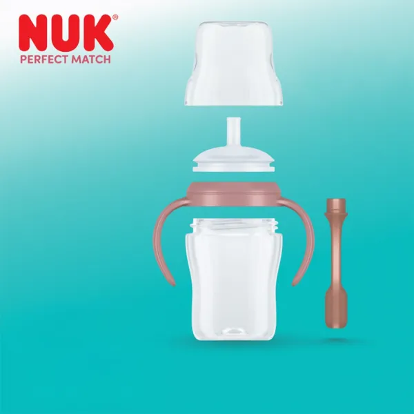 Kojenecká fľaša NUK Perfect Match na učenie so slamkou BEAR150 ml