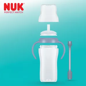 Kojenecká fľaša NUK Perfect Match na učenie so slamkou PENGUIN 260 ml
