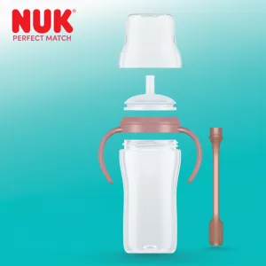 Kojenecká fľaša NUK Perfect Match na učenie so slamkou BEAR 260 ml