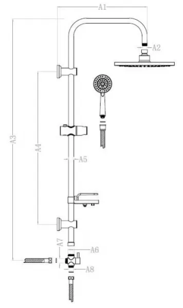 INVENA - Sprchový stĺp CORSO AU-23-001-C
