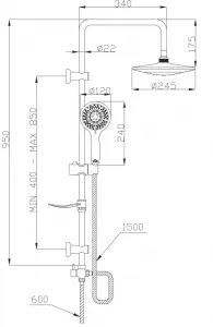 INVENA - Sprchový stĺp SOCHO AU-59-001-C