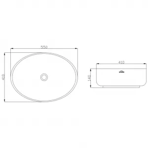 INVENA - Umývadlo na dosku ASTRI TREND 55 cm, oval CE-30-001-W