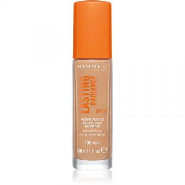 Rimmel Lasting Radiance rozjasňujúci make-up SPF 25 odtieň 100 Ivory 30 ml