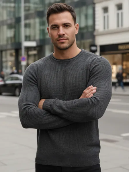 Pánsky antracitový sveter DStreet