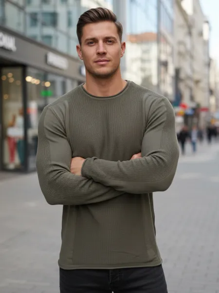 Pánsky sveter DStreet khaki