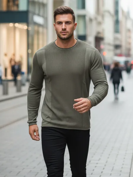 Pánsky sveter DStreet khaki