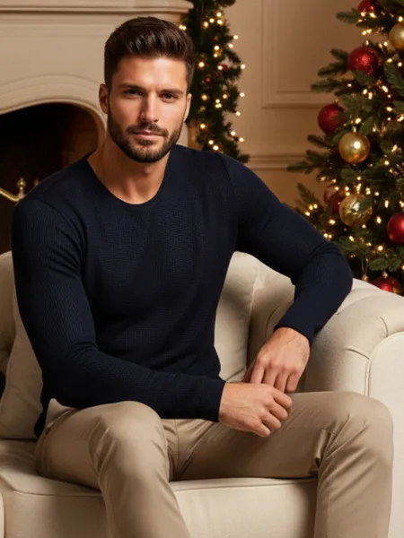 DStreet Sweter męski granatowy