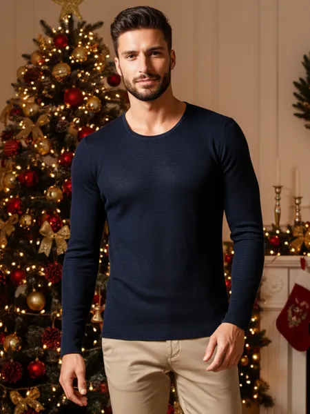 DStreet Sweter męski granatowy