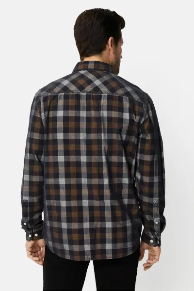 Košeľa Camel Active Longsleeve Shirt Dark Brown