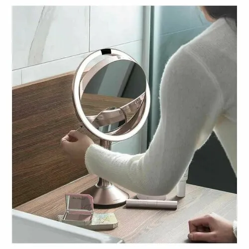 Simplehuman Kozmetické LED zrkadlo Sensor TRIO, zväčšenie 1x/5x/10, rose gold