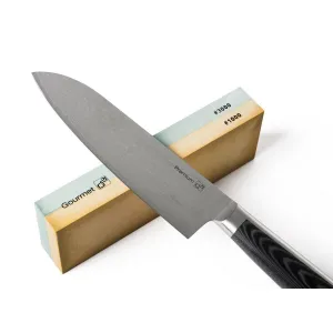 G21 Damascus Premium sada nožov v bambusovombloku, krabička, 3 ks + brúsny kameň