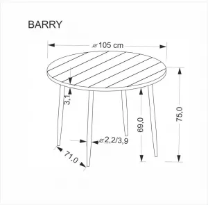 HALMAR Kulatý jídelní stůl Barry ořech/černý