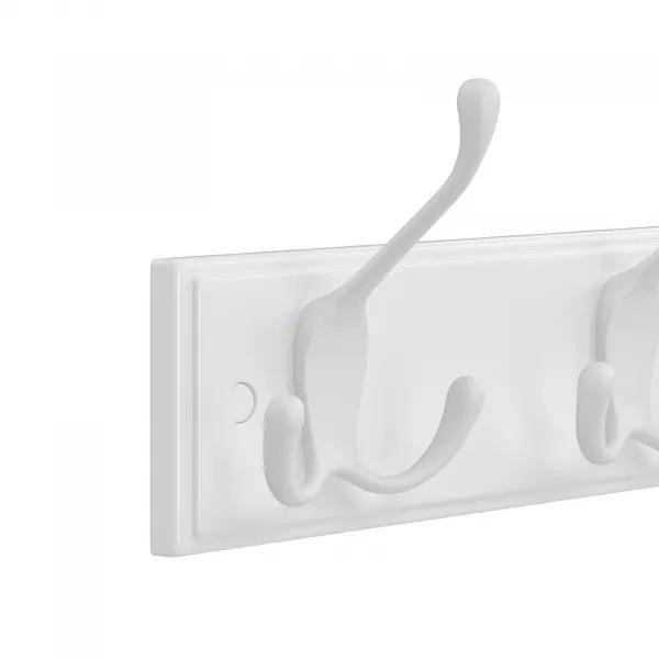 SONGMICS Nástenný vešiak 4 háčiky 40 cm biely