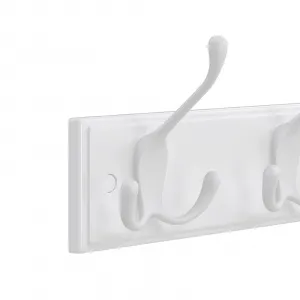 SONGMICS Nástenný vešiak 4 háčiky 40 cm biely