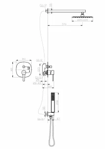 INVENA - Sprchová batéria, podomietková, 2F GLAMOUR zlatá TREND BS-02-0K9-V